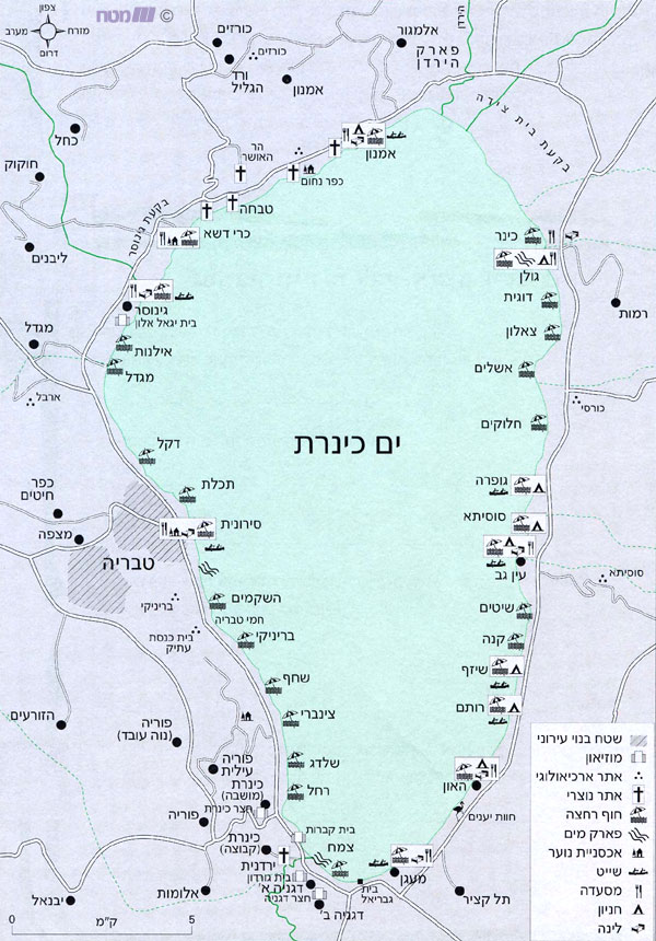 מפת התיירות של הכינרת